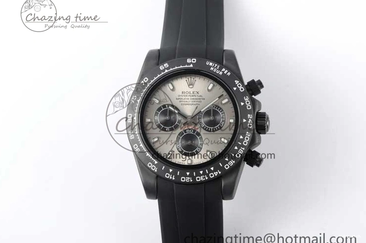 Black Black Rubber Strap on A7750 Best Daytona Ceramic Pusher Black 5GF Edition Dial Gray 0825